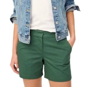 J Crew Women's Green Chino Cotton‎ Shorts with 9 Inch Inseam
